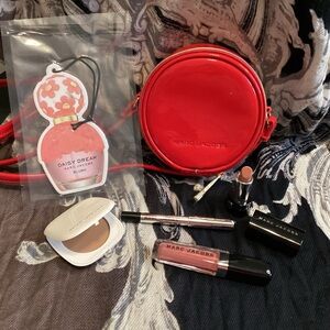Marc Jacobs Red Round Crossbody Bag with 5 piece bundle NWOT